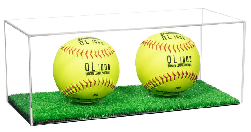 Acrylic softball display case | 4 balls for sale on Better Display Cases