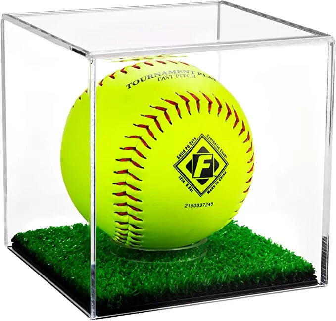 Acrylic softball display case | 4 balls for sale on Better Display Cases