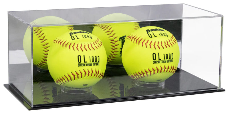 Acrylic softball display case | 4 balls for sale on Better Display Cases