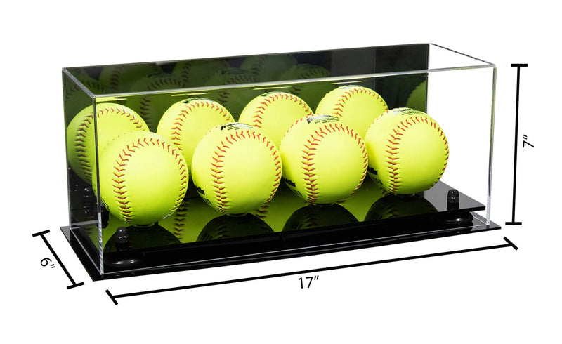 Acrylic softball display case | 4 balls for sale on Better Display Cases