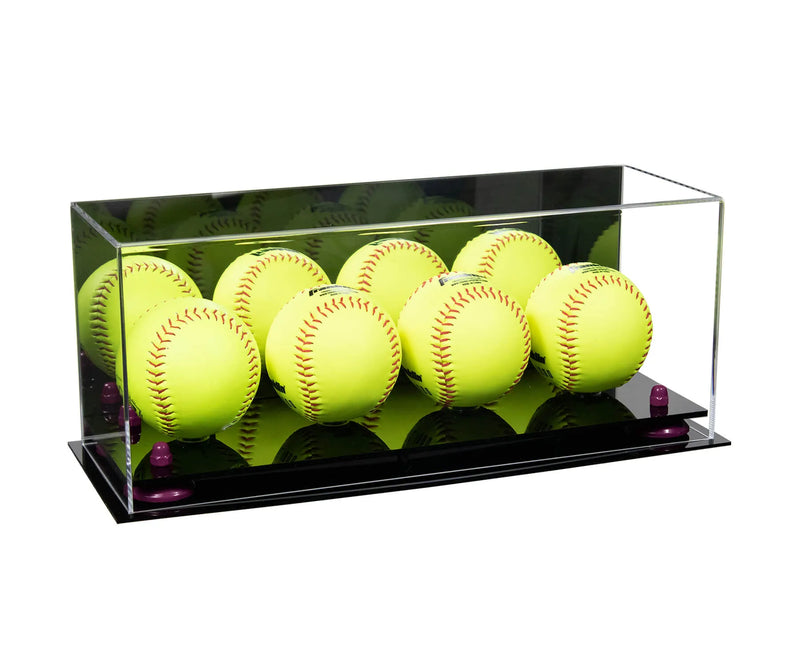 Acrylic softball display case | 4 balls for sale on Better Display Cases