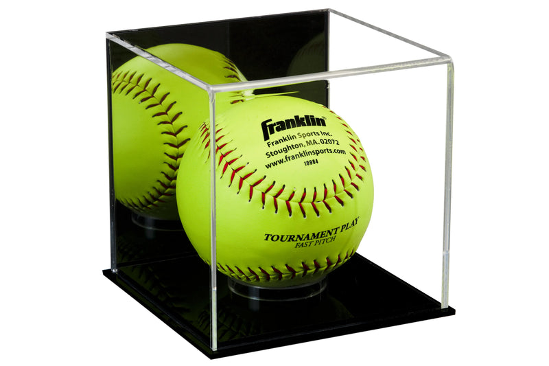 Acrylic softball display case | 4 balls for sale on Better Display Cases