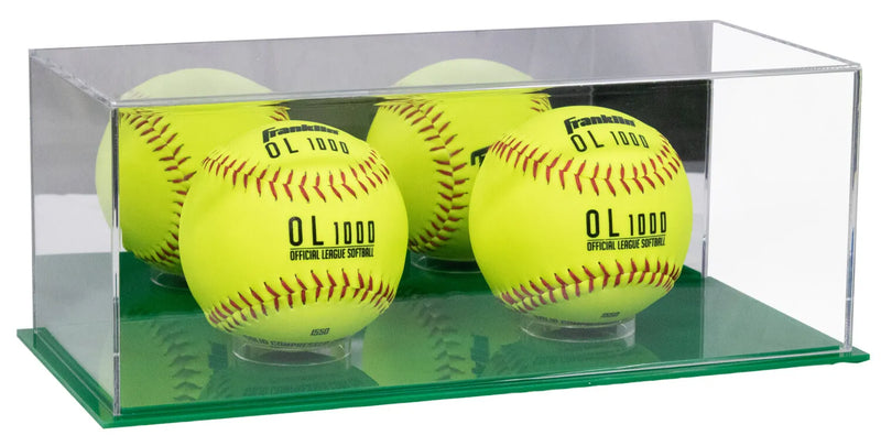 Acrylic softball display case | 4 balls for sale on Better Display Cases