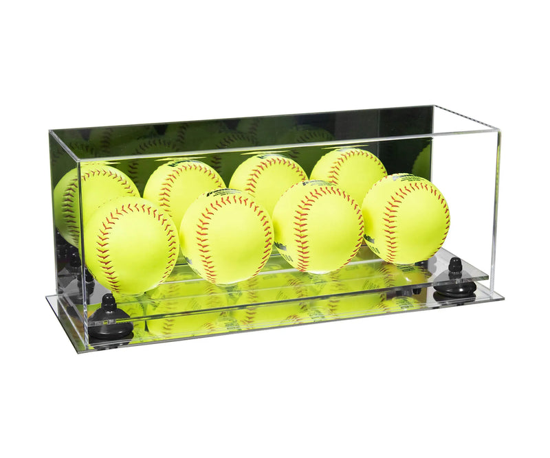 Acrylic softball display case | 4 balls for sale on Better Display Cases