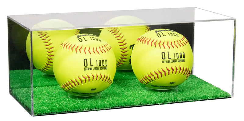 Acrylic softball display case | 4 balls for sale on Better Display Cases