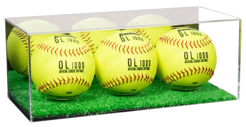 Acrylic softball display case | 4 balls for sale on Better Display Cases