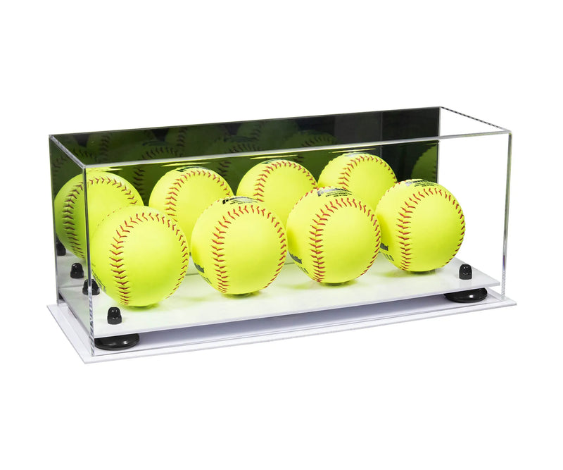 Acrylic softball display case | 4 balls for sale on Better Display Cases