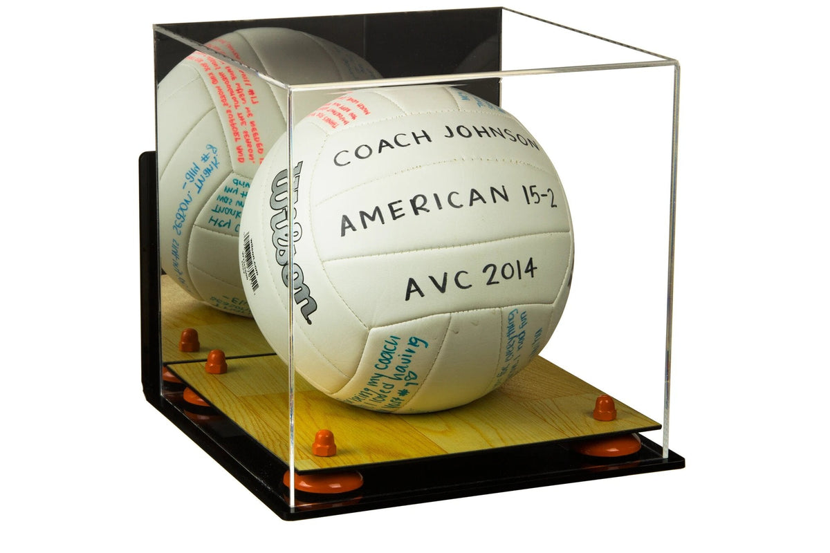 Acrylic fashion Volleyball Display Case with Mirror, Risers and Clear Base (B02)