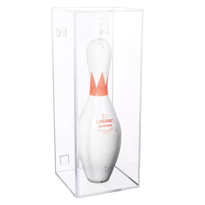 Bowling Pin Display Case with Slide Back for sale on better display cases