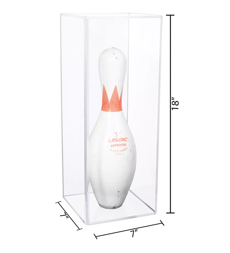 Bowling Pin Display Case with Slide Back for sale on better display cases