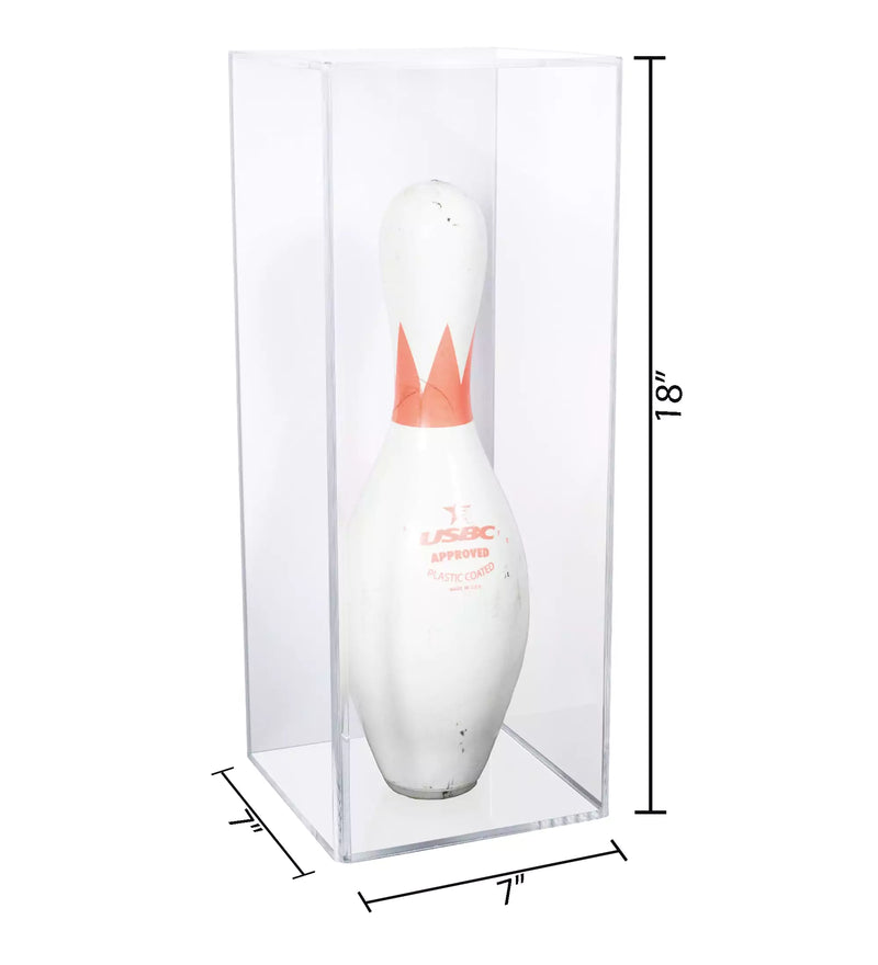 Bowling Pin Display Case with Slide Back for sale on better display cases