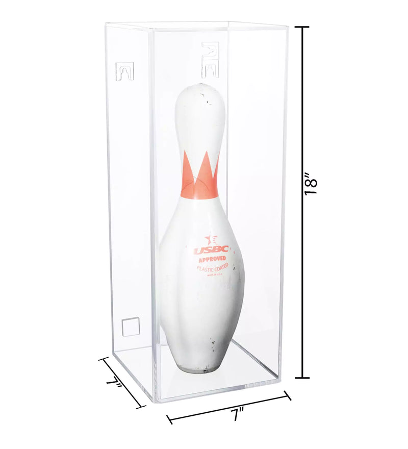 Bowling Pin Display Case with Slide Back for sale on better display cases