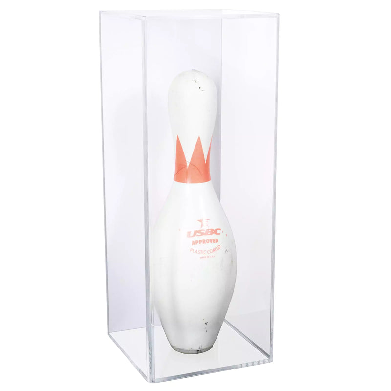 Bowling Pin Display Case with Slide Back for sale on better display cases