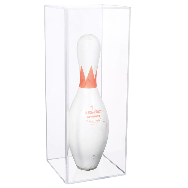 Bowling Pin Display Case with Slide Back for sale on better display cases