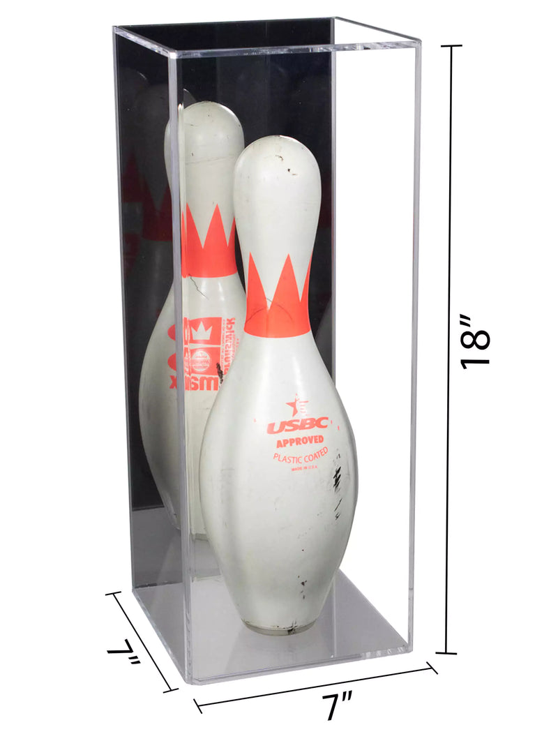 Bowling Pin Display Case with Slide Back for sale on better display cases