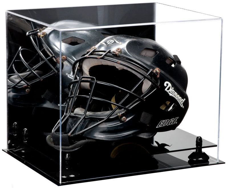 catchers or goalie helmet display case for sale at better display cases