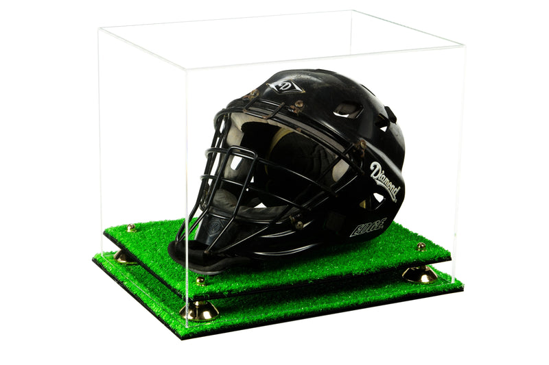 catchers or goalie helmet display case for sale at better display cases