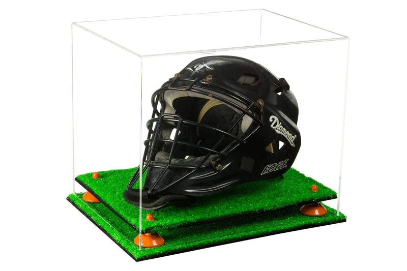 catchers or goalie helmet display case for sale at better display cases