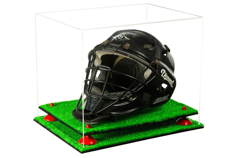 catchers or goalie helmet display case for sale at better display cases