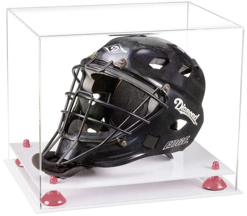 catchers or goalie helmet display case for sale at better display cases