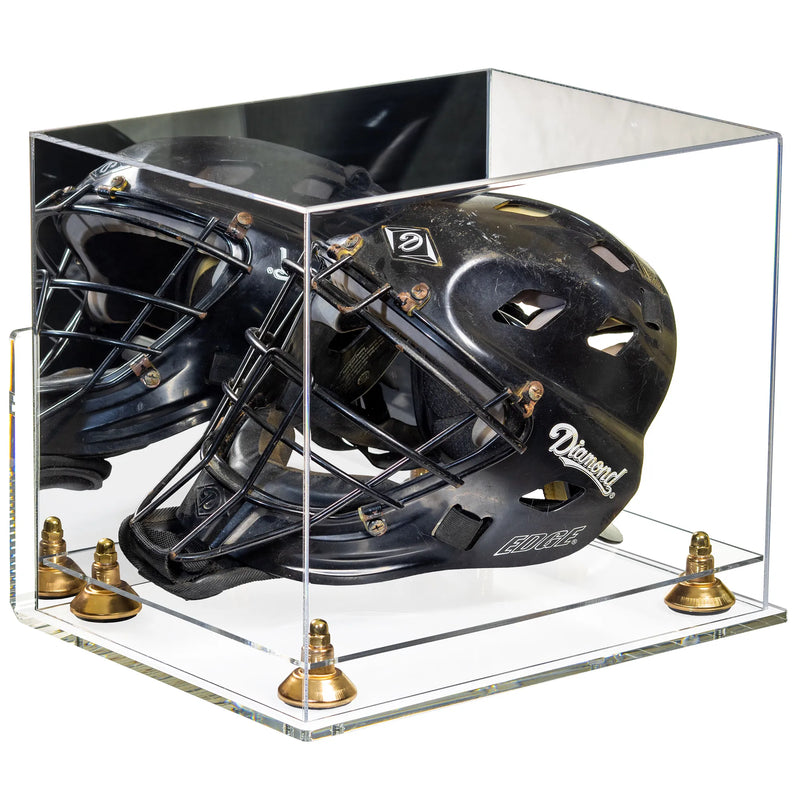 catchers or goalie helmet display case for sale at better display cases