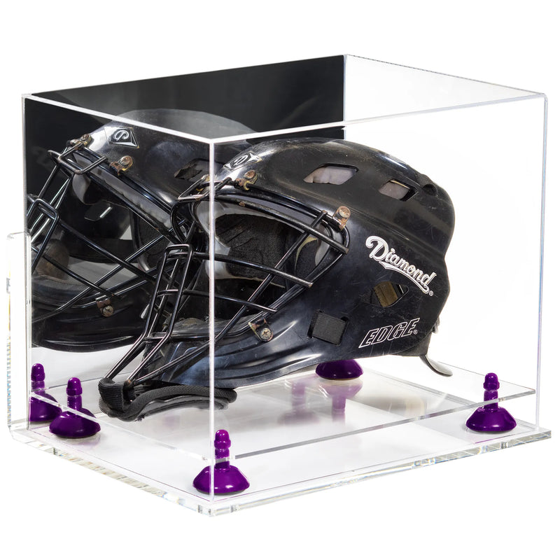 catchers or goalie helmet display case for sale at better display cases