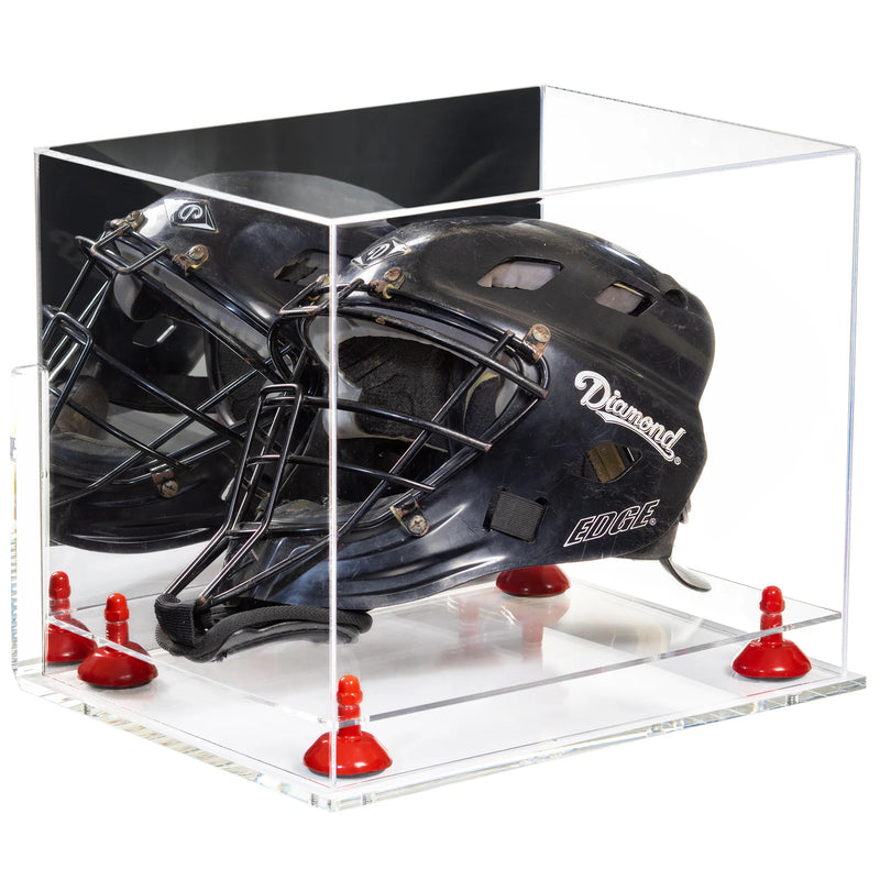 catchers or goalie helmet display case for sale at better display cases