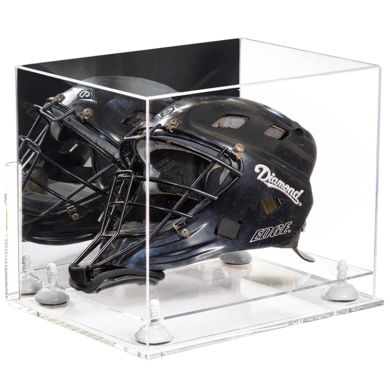 catchers or goalie helmet display case for sale at better display cases