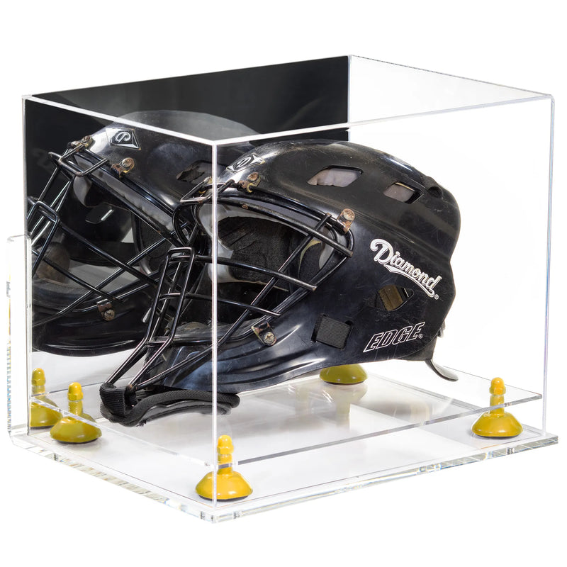 catchers or goalie helmet display case for sale at better display cases