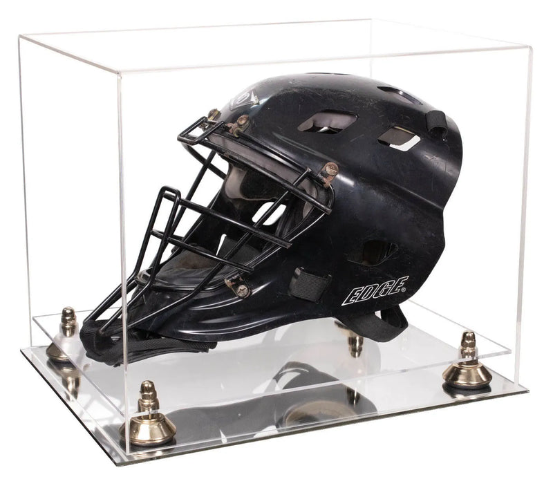 catchers or goalie helmet display case for sale at better display cases