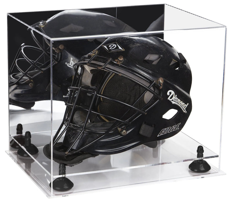 catchers or goalie helmet display case for sale at better display cases