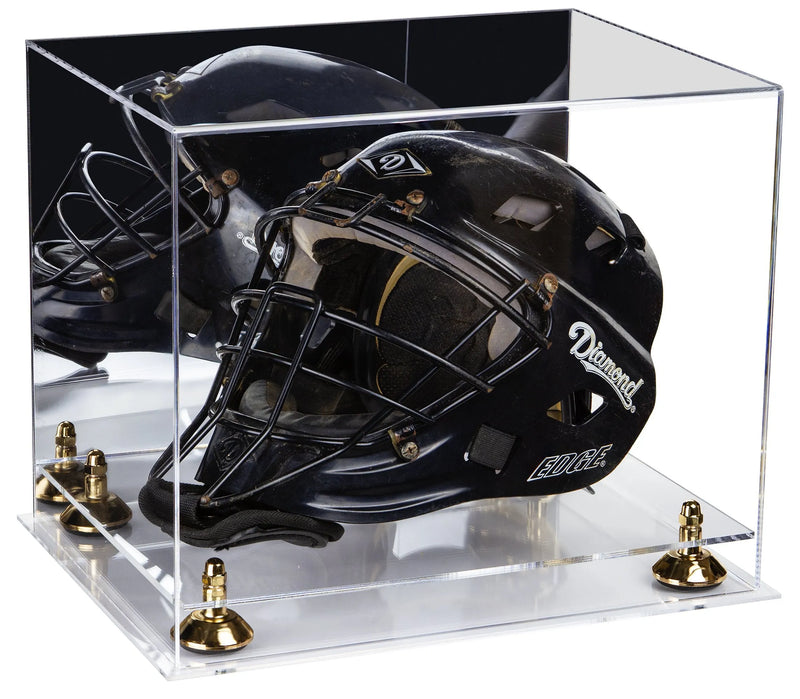 catchers or goalie helmet display case for sale at better display cases