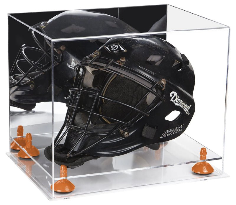 catchers or goalie helmet display case for sale at better display cases