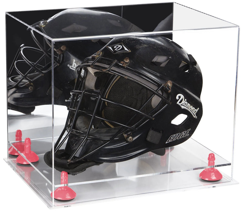 catchers or goalie helmet display case for sale at better display cases