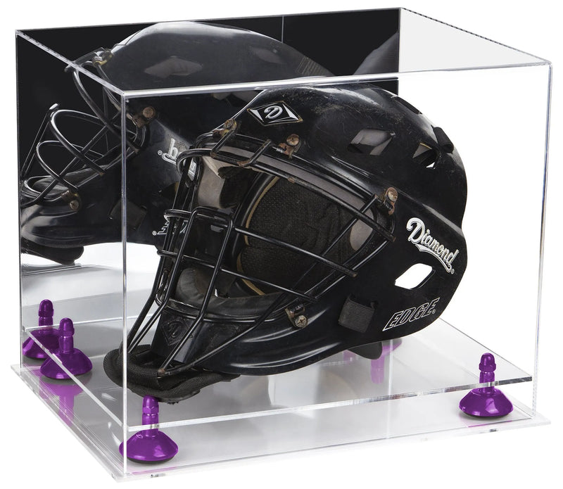 catchers or goalie helmet display case for sale at better display cases