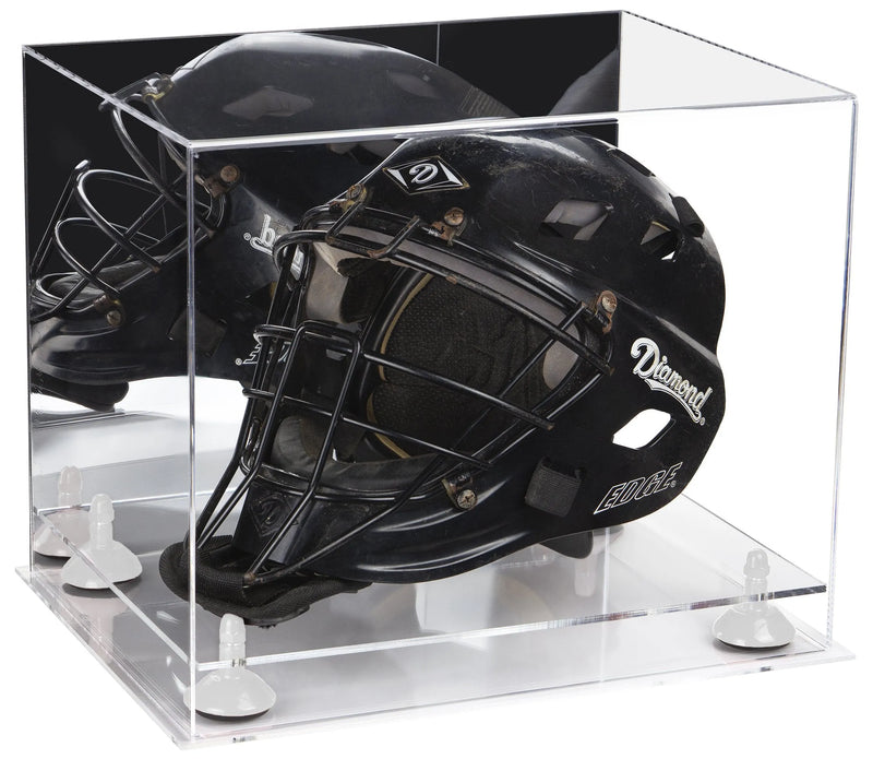 catchers or goalie helmet display case for sale at better display cases