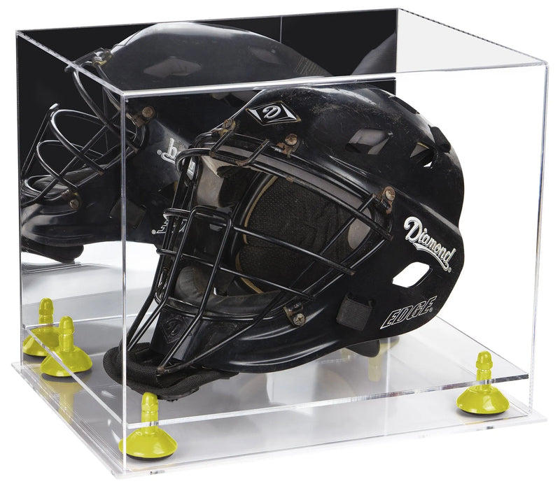 catchers or goalie helmet display case for sale at better display cases