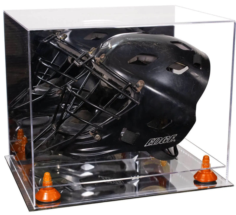 catchers or goalie helmet display case for sale at better display cases