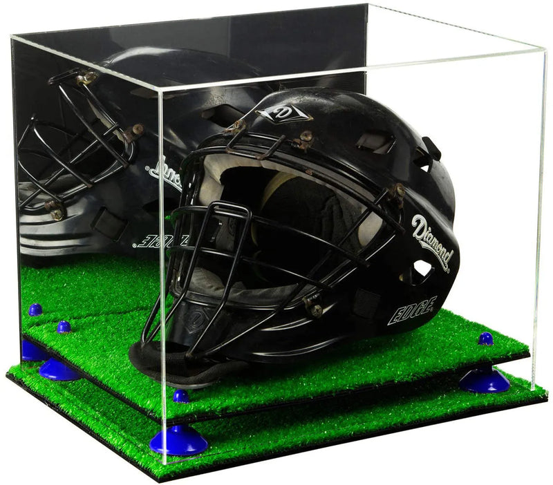 catchers or goalie helmet display case for sale at better display cases