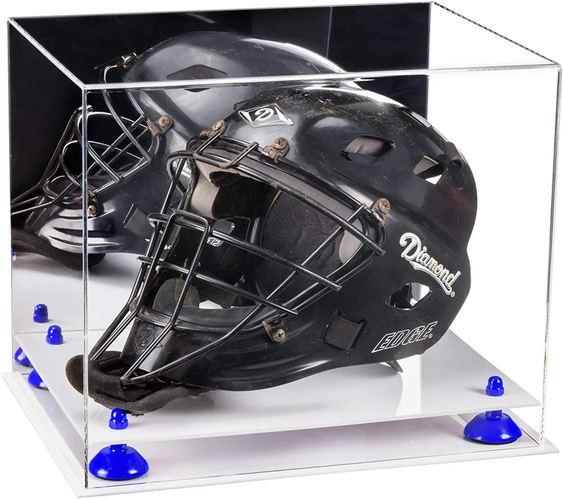 catchers or goalie helmet display case for sale at better display cases