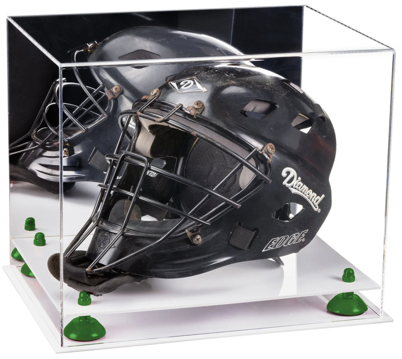 catchers or goalie helmet display case for sale at better display cases