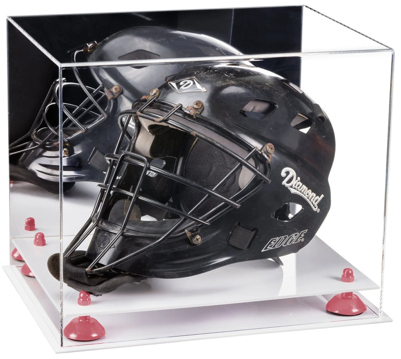 catchers or goalie helmet display case for sale at better display cases