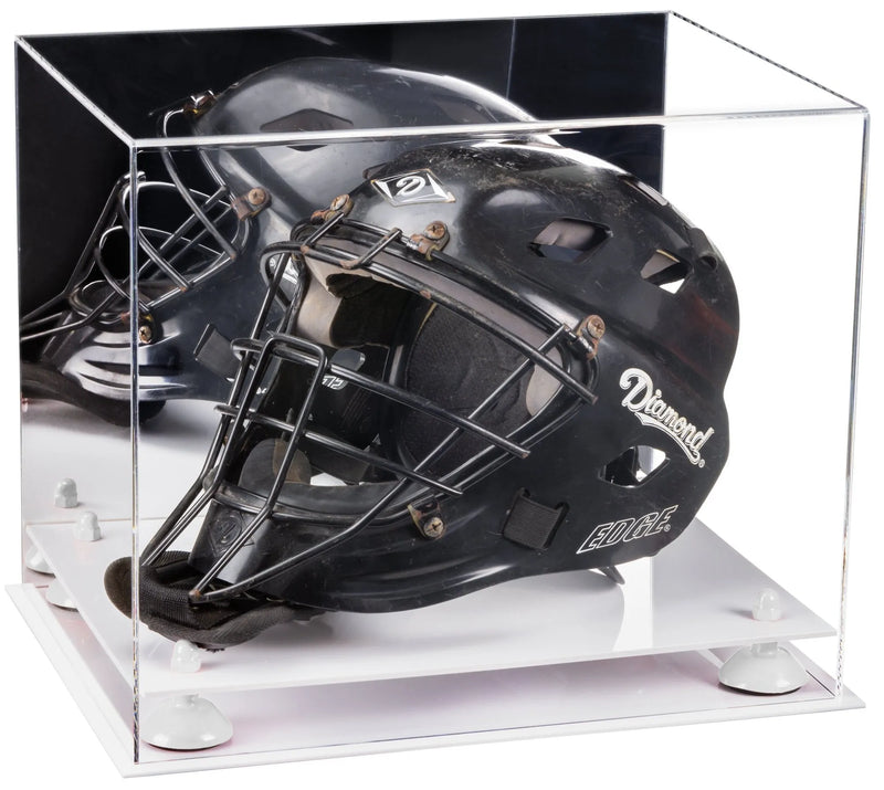 catchers or goalie helmet display case for sale at better display cases