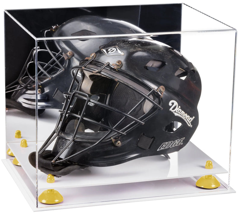 catchers or goalie helmet display case for sale at better display cases