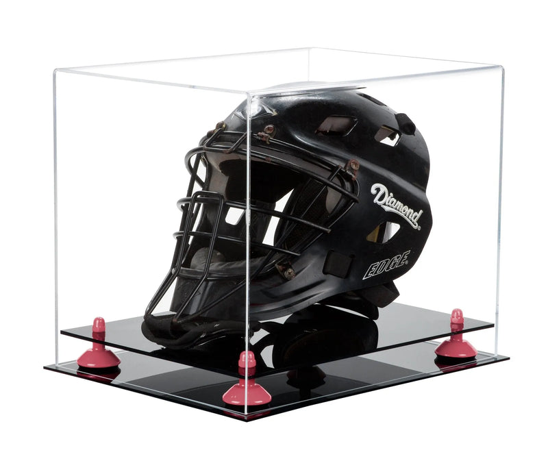 catchers or goalie helmet display case for sale at better display cases