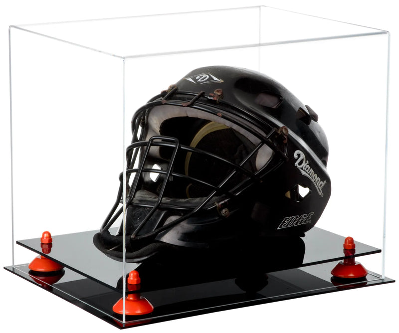 catchers or goalie helmet display case for sale at better display cases