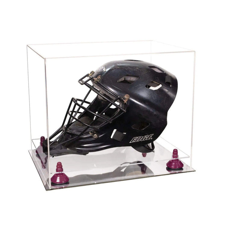 catchers or goalie helmet display case for sale at better display cases