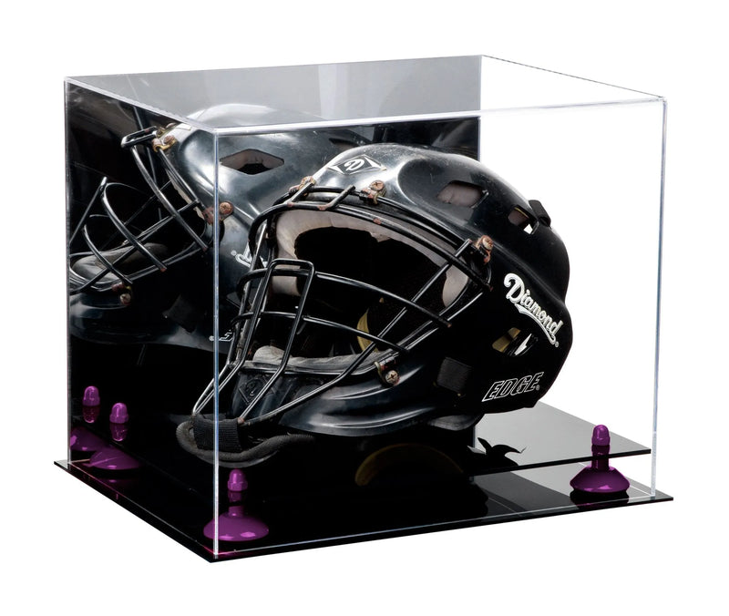 catchers or goalie helmet display case for sale at better display cases