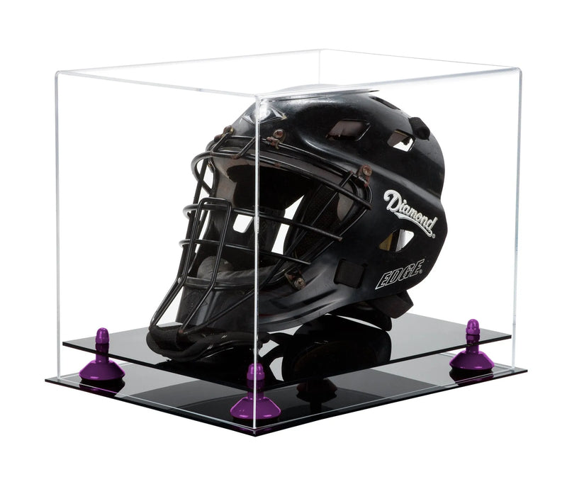 catchers or goalie helmet display case for sale at better display cases