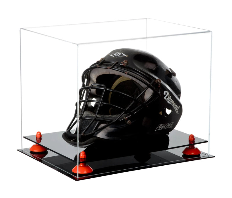 catchers or goalie helmet display case for sale at better display cases